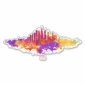 Chicago City Skyline Waterverf op wit Sticker (Voorkant)