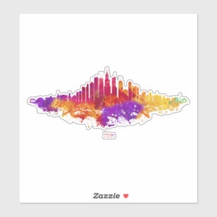 Chicago City Skyline Waterverf op wit Sticker