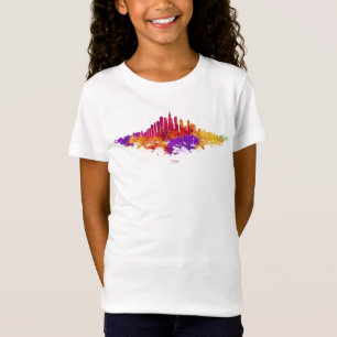 Chicago City Skyline Waterverf op wit T-shirt