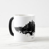 Chicago City Skyline Waterverf Zwart-wit Magische Mok (Voorkant links)