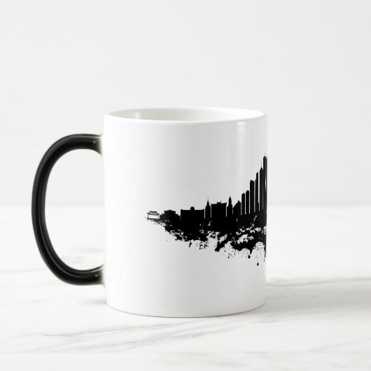 Chicago City Skyline Waterverf Zwart-wit Magische Mok (Links)
