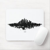 Chicago City Skyline Waterverf Zwart-wit Muismat (Met muis)
