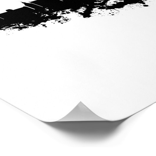 Chicago City Skyline Waterverf Zwart-wit Poster (Hoek)