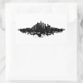 Chicago City Skyline Waterverf Zwart-wit Rechthoekige Sticker (Tas)