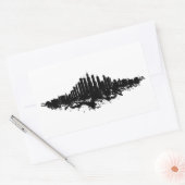 Chicago City Skyline Waterverf Zwart-wit Rechthoekige Sticker (Envelop)