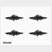 Chicago City Skyline Waterverf Zwart-wit Rechthoekige Sticker (Vel)