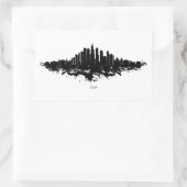 Chicago City Skyline Waterverf Zwart-wit Rechthoekige Sticker (Tas)