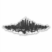 Chicago City Skyline Waterverf Zwart-wit Sticker (Voorkant)