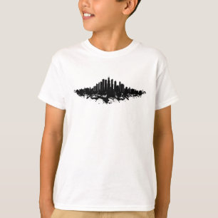 Chicago City Skyline Waterverf Zwart-wit T-shirt