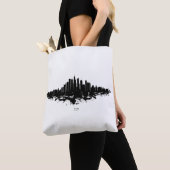Chicago City Skyline Waterverf Zwart-wit Tote Bag (Dichtbij)