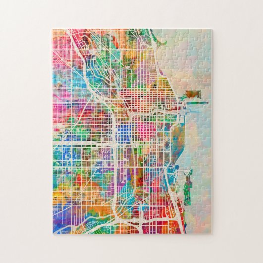 Chicago City Street Map Legpuzzel (Verticaal)