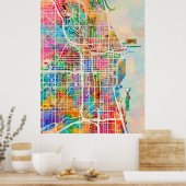 Chicago City Street Map Poster (Keuken)