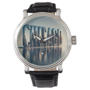 Chicago City Waterreflectie Horloge