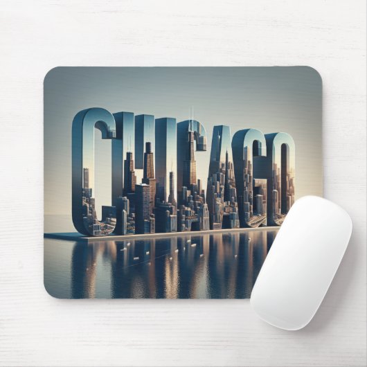 Chicago City Waterreflectie Muismat (Met muis)
