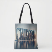 Chicago City Waterreflectie Tote Bag (Voorkant)