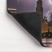 Chicago City wolkenkrabbers met bliksem Muismat (Hoek)