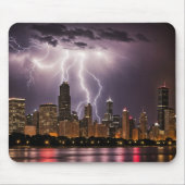 Chicago City wolkenkrabbers met bliksem Muismat (Voorkant)