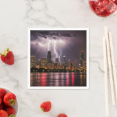 Chicago City wolkenkrabbers met bliksem Servet (Insitu)