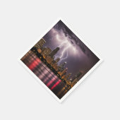 Chicago City wolkenkrabbers met bliksem Servet (Hoek)