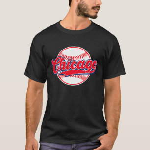  Chicago Cityscape Baseball voor mannen T-shirt