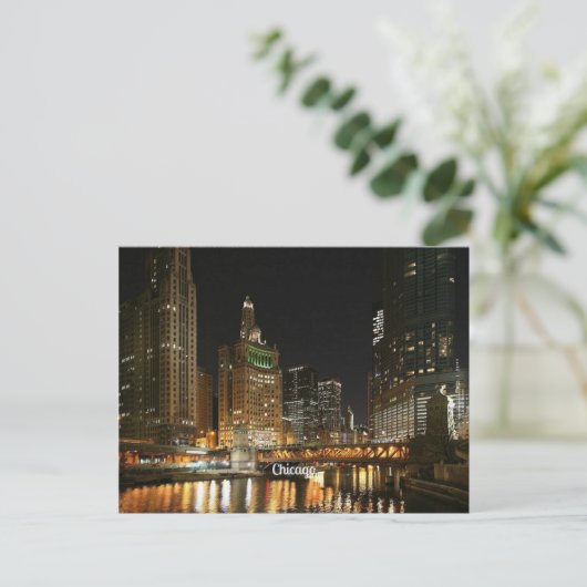 Chicago cityscape briefkaart (Staand voorkant)