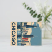 Chicago Cityscape Briefkaart (Staand voorkant)