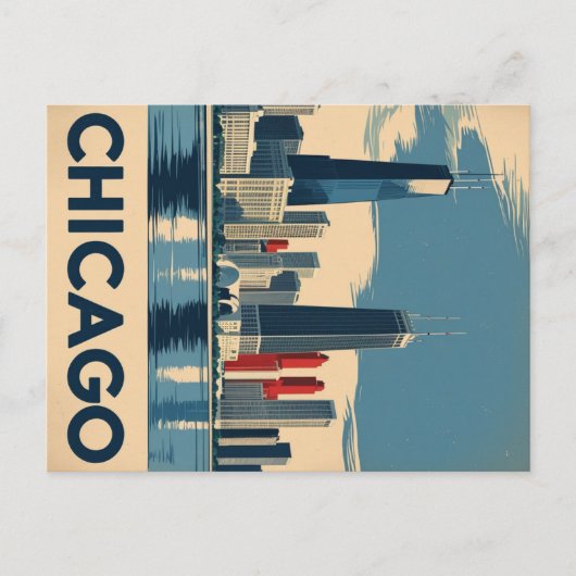 Chicago Cityscape Briefkaart (Voorkant)