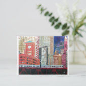 Chicago Cityscape met El Train Briefkaart (Staand voorkant)
