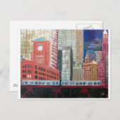 Chicago Cityscape met El Train Briefkaart (Voorkant / Achterkant)
