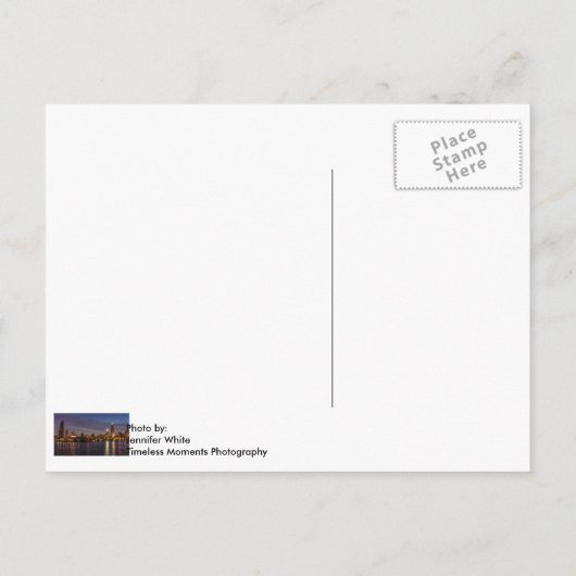 Chicago Cityscape Night Briefkaart (Achterkant)
