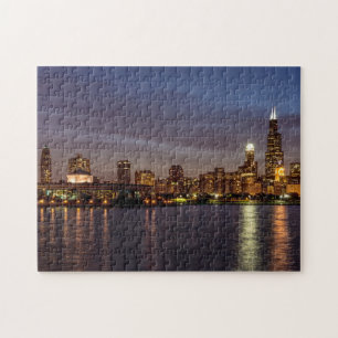 Chicago Cityscape Night Legpuzzel