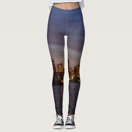 Chicago Cityscape Night New Leggings (Voorkant)