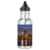 Chicago Cityscape Night New Stainless Steel Water Waterfles (Rechts)
