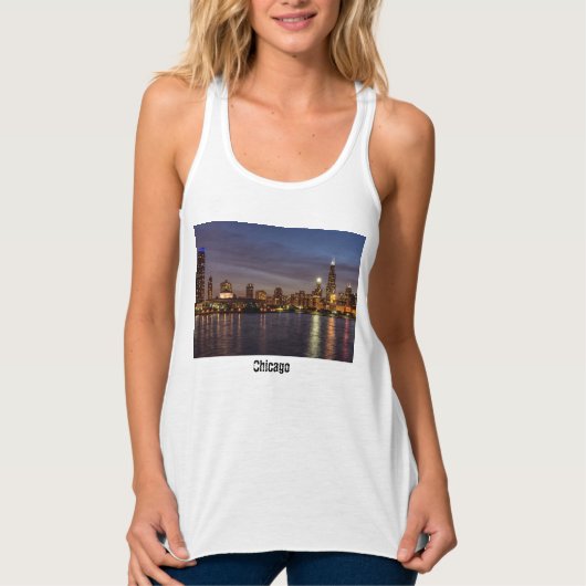 Chicago Cityscape Night Tanktop (Voorkant)