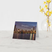 Chicago Cityscape Night Thinking You Kaart (Gele Bloem)