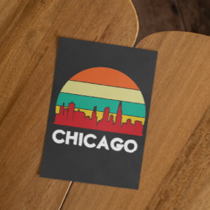 Chicago Cityscape Sunset Briefkaart