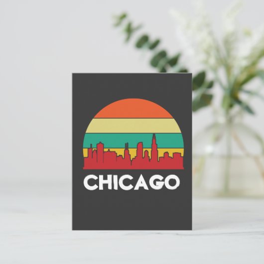 Chicago Cityscape  Sunset Briefkaart (Staand voorkant)