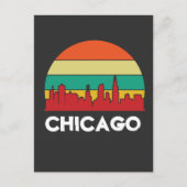 Chicago Cityscape  Sunset Briefkaart (Voorkant)