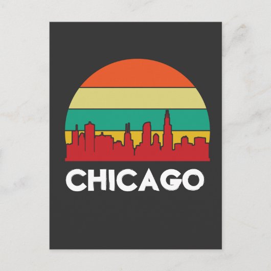Chicago Cityscape  Sunset Briefkaart (Voorkant)