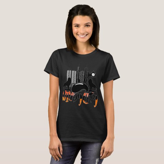 Chicago Cityscape Windy City Womens Tee Shirt (Voorkant volledig)
