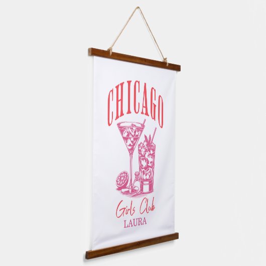 Chicago cocktail bachelorette weekend hangend wandkleed (Gebogen)