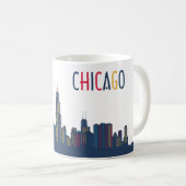 Chicago Colorful Skyline Koffiemok (Voorkant rechts)