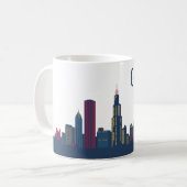 Chicago Colorful Skyline Koffiemok (Voorkant links)