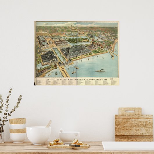 Chicago Columbian Exhibit 1893 Panoramic Map Poster (Keuken)