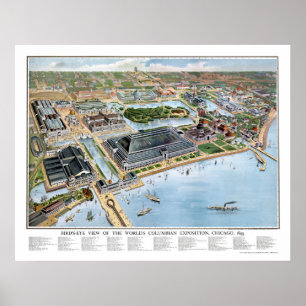 Chicago Columbian Expo, IL Panoramic Map - 1893 Poster