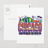 Chicago-Confetti Briefkaart (Voorkant / Achterkant)