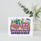 Chicago-Confetti Briefkaart (Staand voorkant)