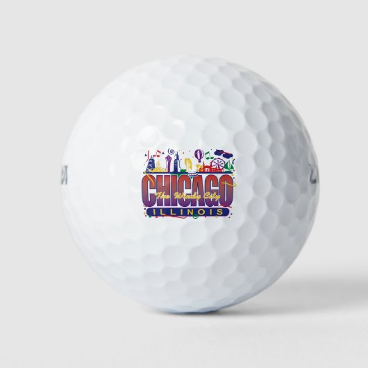 Chicago Confetti Golfballen (Voorkant)