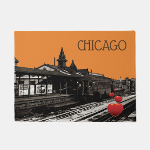 chicago CTA TRain op Station 1950 Foto Deurmat