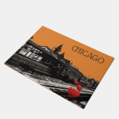 chicago CTA TRain op Station 1950 Foto Deurmat (Schuin)